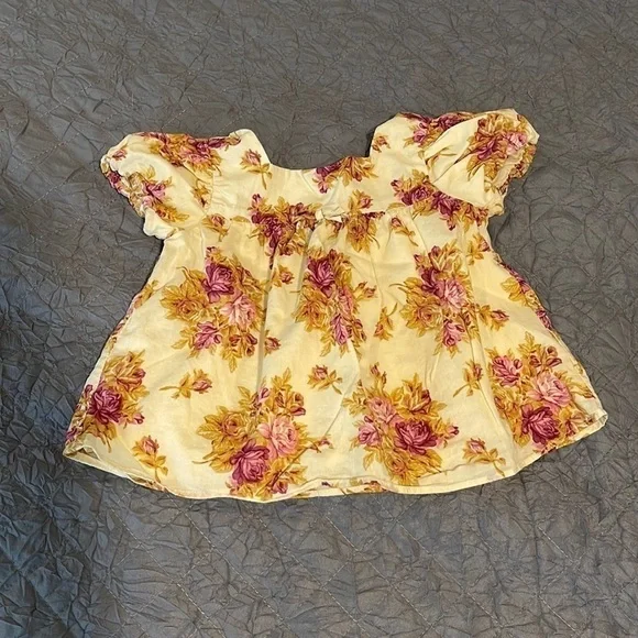 JANIE and Jack puff sleeve floral dress 18-24m - Picture 1 of 5